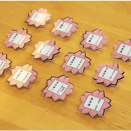 Anime Detective conan Case Closed Kuroba Kaito Kaitou Kiddo Acrylic Sakura Badge Brooch Pin Keychain Toys Keyrings Bag Pendant