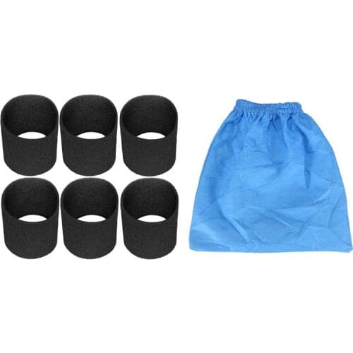 5PCS for Karcher MV1 WD1 WD2 WD3 SE4001 Filter Bag & 6X for Karcher Wet and Dry Foam Filter MV 1 WD 1 MV1 WD1 KAR Filter