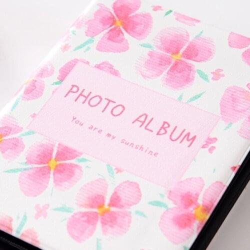 M68E Portable Blooming Flower 3" Photo Album 64 Photos Large Wedding Photo Memory Books Horizontal and Vertical Family Photo