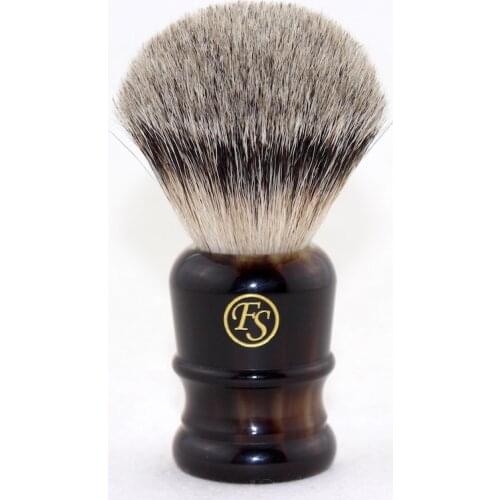 "FS"-#SI26-FH26, MANCHURIAN Silvertip badger Shaving Brush with Faux Horn Handle+FREE STAND+FREE SHIPPING