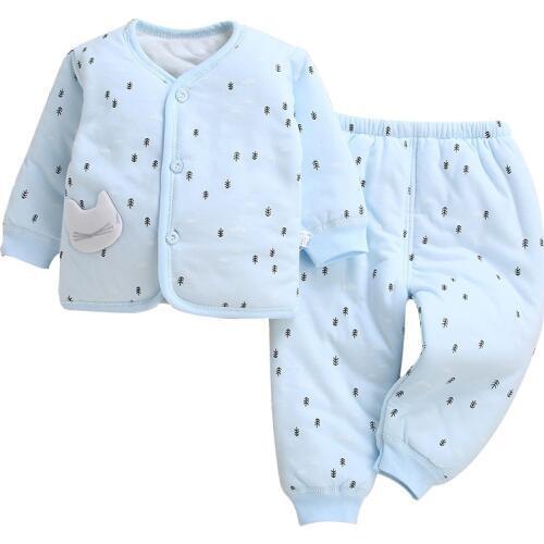 Newborn cotton thermal underwear set Newborn sweat-absorbent breathable two-piece suit Newborn comfort eco suit