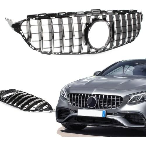 Chrome Car Styling Front Bumper Upper Grille ​Grill For Mercedes Benz C-Class W205 C180 C200 C250 2015 2016 2017 2018