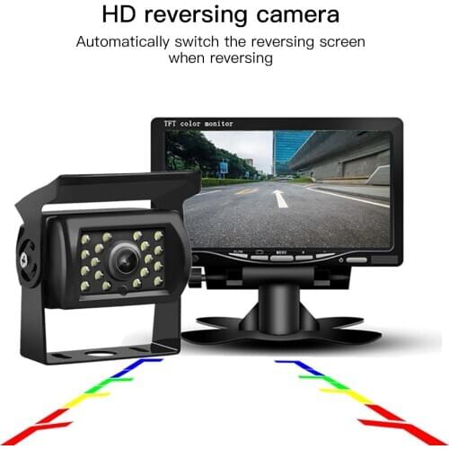 Waterproof Backup Camera 18 LED IR Night Vision Car Rear View Reversing Parking Backup Camera For 12V 24V Bus Truck Motorhome