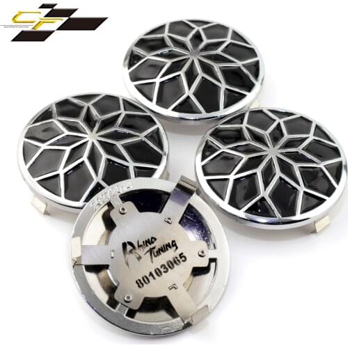 Car Wheel CenterRim Cap 4pcs 65mm/62mm Metal Clip Zinc Alloy For Car Refit Auto Accessorie Universal Black
