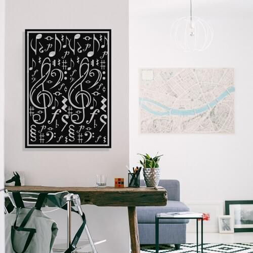 MIGNATIS Metal Wall Decor - for Musical Note and Wolf Keys Design in FrameKitchen Wall Decor, Office, living Room