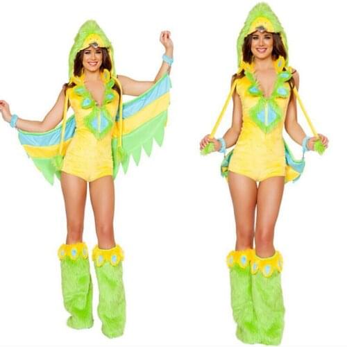 Fashionable Fur Strapless Blue And Grey Women dinosaur Cosplay Costumes Wolf Animal Sexy Costume Cheshire Cat Costume
