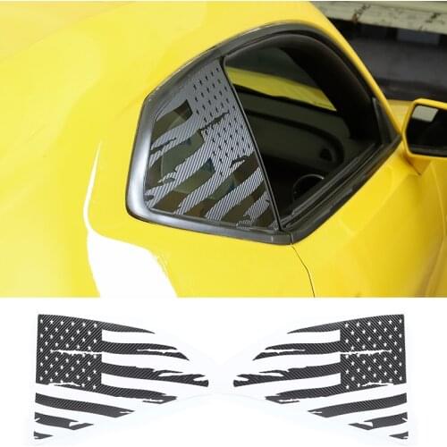 Car Rear Triangle Window Decoration Cover Trim Sticker for Chevrolet Camaro 2017-2020 Carbon Fiber Car Accessories