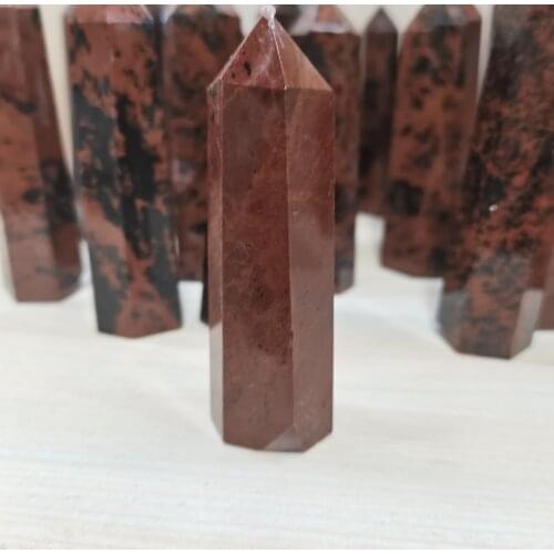 Simple Style Natural Crystal Small Crystal Column Red Obsidian High Quality