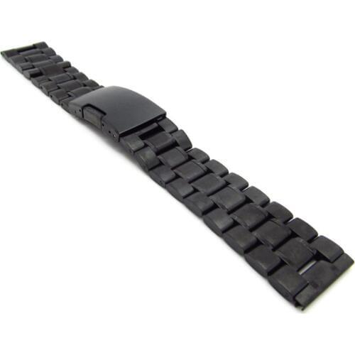 22mm Black Stainless Watch Band For Samsung Gear 2 Neo Live LG G Watch R W110 w100