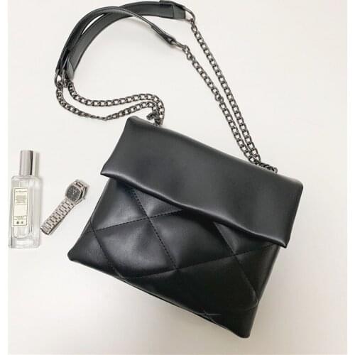 Soft Leather Chain Crossbody Bags For Women 2021 Vintage Flap Shoulder Bag Women Messenger Bag Ladies Purse And Handbag