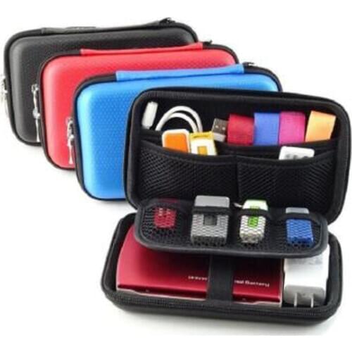 2.5 inch 3 Colors Large Cable Organizer Bag Carry Case HDD USB Flash Drive Memory Card Phone Power Bank