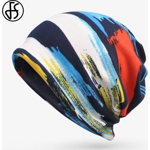 FS Winter Hats For Women Hip Hop Beanies Men Caps Designer Bonnets Knitted Hat Blue Red Graffiti Warm Velvet Crochet Scarf Cap