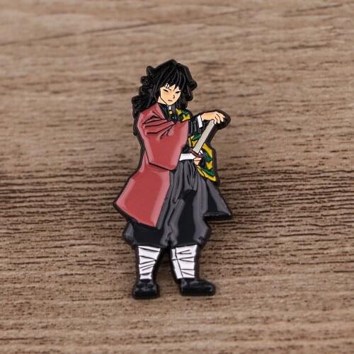 BG1449 Hard Enamel Pins Collecting Anime Demon Slayer Metal Cartoon Brooch Pin Backpack Hat Bag Collar Lapel Badge Jewelry
