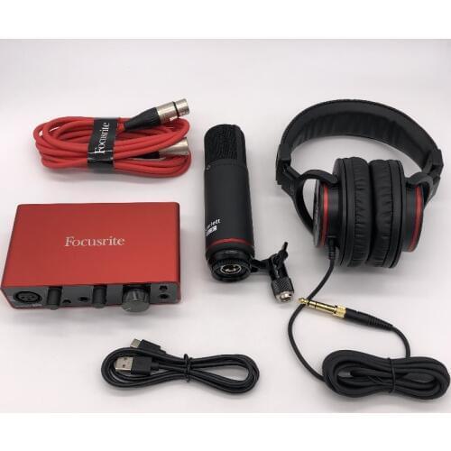New upgraded Focusrite Scarlett Solo Studio 3rd Gen recording sound card set USB audio interface,with condenser Mic & Headphone