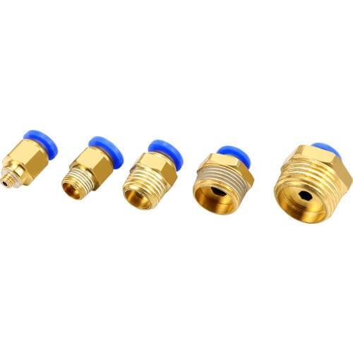 1/8"1/4"3/8"1/2" BSP Male To Fit Tube OD 8/6/4/10mm Brass Pneumatic PU Hose Quick Connect Push in Connector