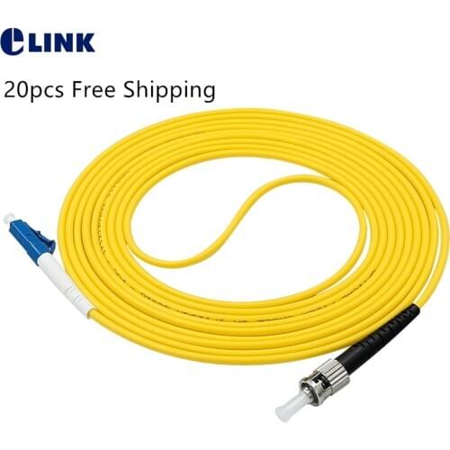 20pcs fiber LC-ST patchcords Simplex Singlemode 3.0mm 2.0mm 9/125 PVC cable optical jumper 1 2 3 5 7 10Mtr free shipping ST-LC
