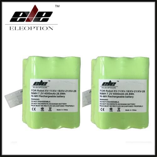 2x 4.0Ah High Quality ELEOPTION New 4000mAh 7.2V Battery For Neato XV Signature Pro XV-11 XV-12 XV-14 XV-15 XV-21 XV-25