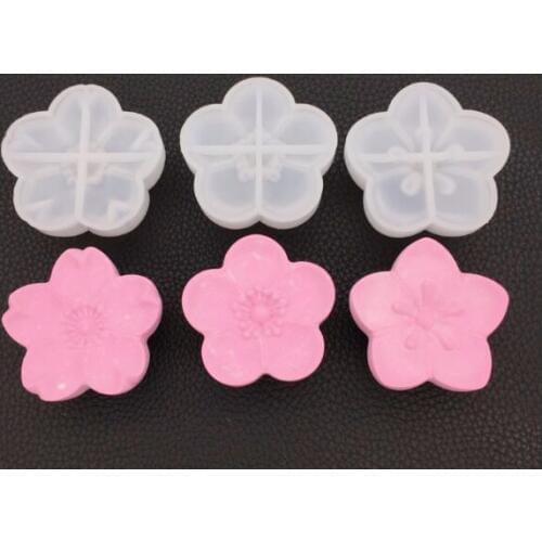 Crystal Cherry blossoms Epoxy 3D Mirror Sakura Mould Silicone Handmade Aromatherapy Gypsum Spreading Stone Baking Decoration