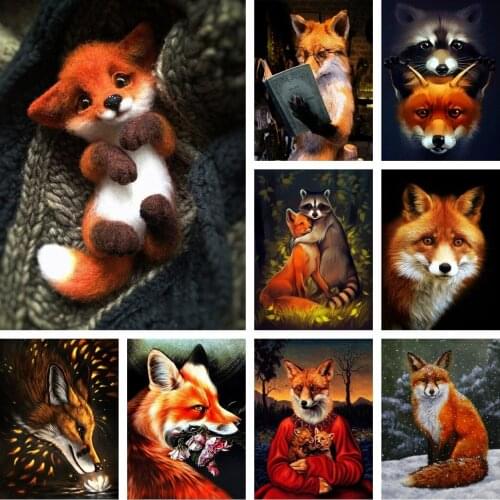 Diamond Painting Fox 5D DIY Art Full Drill Cross Stitch Kits Animals Mosaic Rhinestones Picture Embroidery Home Decor For Child