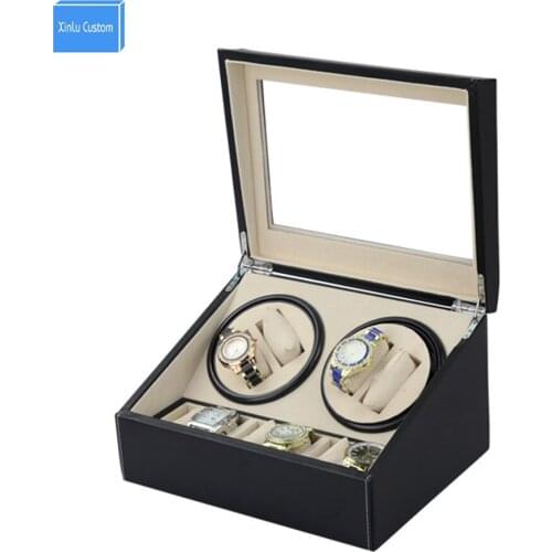 DHL send 4+6 Automatic watch winder 4 box slient motor box for watches mechanism cases with drawer storage display watches