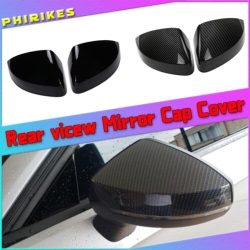 For Audi A3 S3 8V RS3 2013 2014 2015 2016 2017 2018 2019 RearView Mirror Case Cover Carbon fiber pattern or Black Cover
