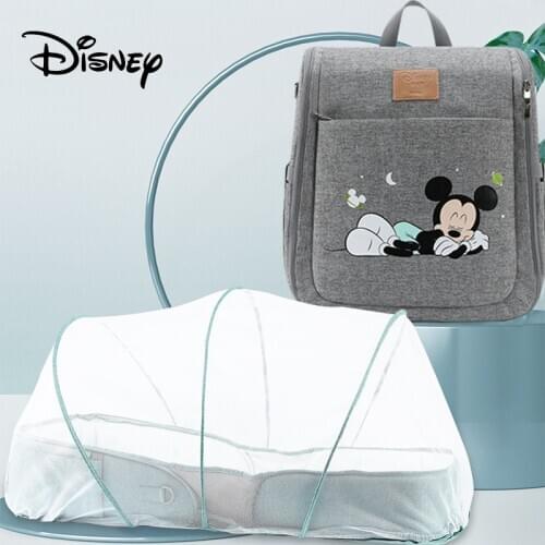 Disney Breathable Portable Sleeping Baby Bed Crib for Baby Multi-Function Travel Mosquito Nest Newborns Portable Crib Diaper Bag