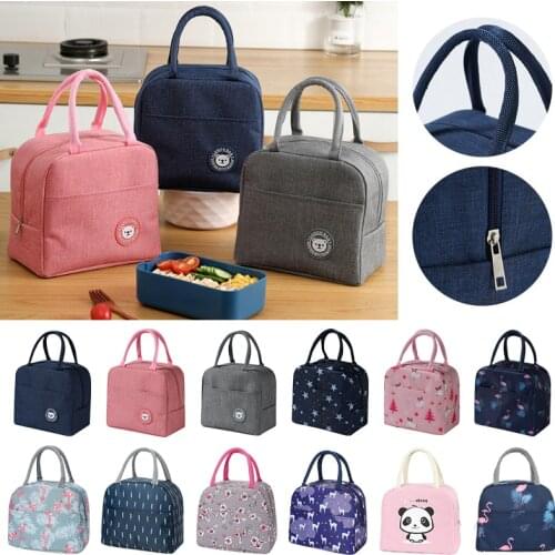 1PCs Fresh Cooler Bags Waterproof Nylon Portable Zipper Thermal Oxford Lunch Bags For Women Convenient Lunch Box Tote Food Bags