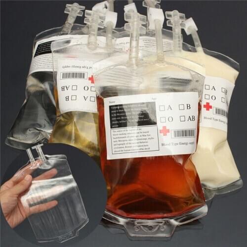 JX-LCLYL 400ML Halloween Reusable Blood Energy Drink Bag Pouch Prop Cosplay Vampire