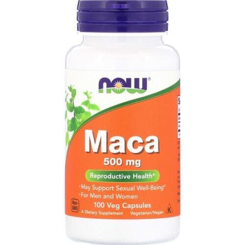 Now Foods Maca 500 mg 100 Veg Capsules Reproductive Health Support Sexual Well-Being For Men Women FREE SHIPPING
