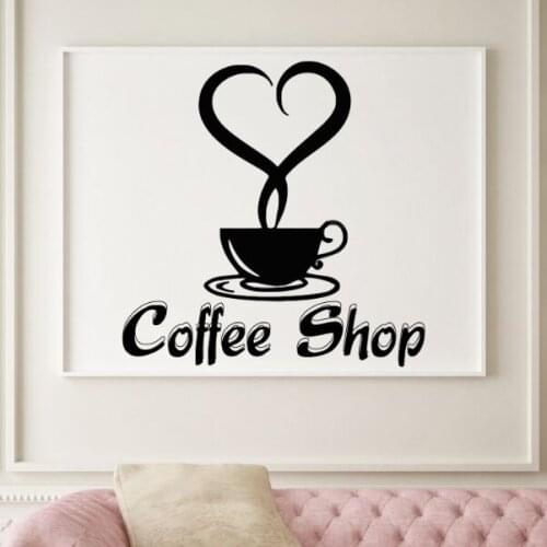 Coffee Shop Logo Wall Sticker Good Coffee Wall Decal Vinyl Cafe Shop Wall Poster Cup Tea Kitchen Decor Window Stickers AY1208