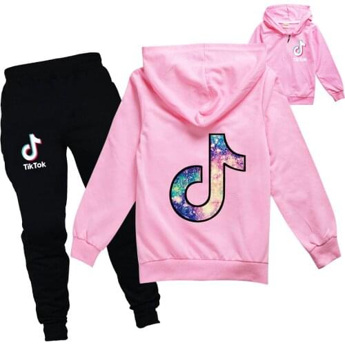 TIK TOK Spring Autumn Kids Clothes Sets Children Thin Jacket+Pant 2Pcs Boys Girls Anime Game Casual Tracksuit