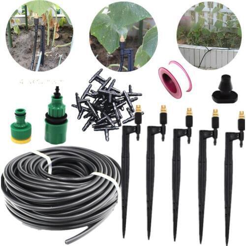 10/20/25m Brass Misting Sprinkler On 20cm Stake Adjustable Nozzle For Garden Watering Potted Plant Micro Irrigation