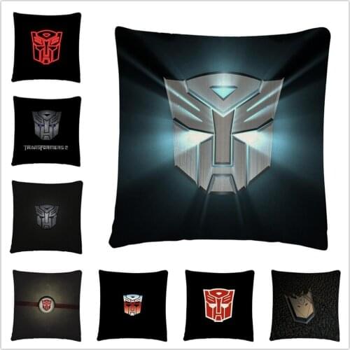 Movie Transformation Logo pattern Linen Cushion Cover Pillow Case for Home Sofa Car Decor Pillowcase45X45cm