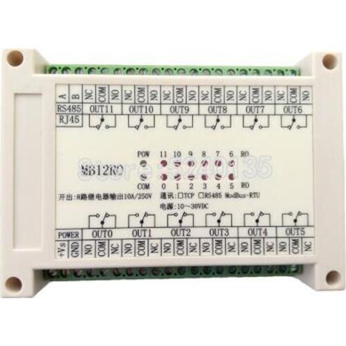 Switch output module 12 relay output isolated RS485 MODBUS RTU communication