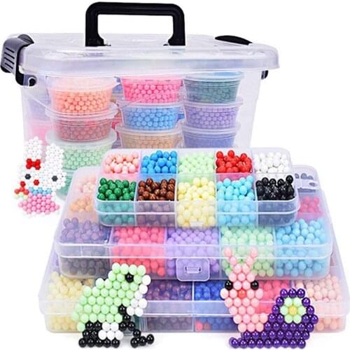 2200pcs Water Fuse Beads Kit 10 Colors DIY Water Soluble Puzzle Kids Toy