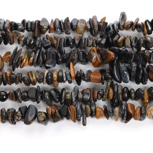 Irregular Chip Blue Tiger Eye Gravel Natural Stone Beads For Jewelry Making DIY Loose Spacer Beads Necklace Bracelet Handmade