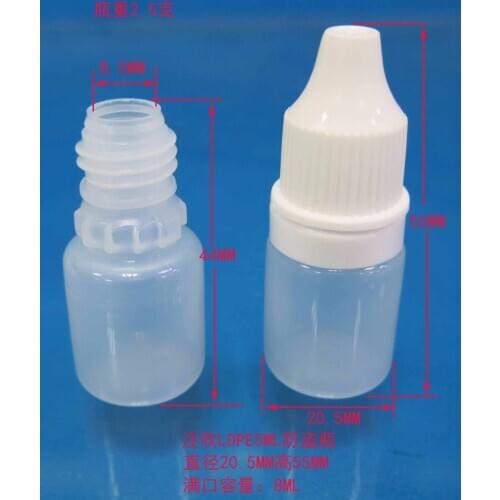Lot 3500pcs 5ml LDPE drop bottle with tamper evident cap