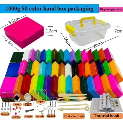 50 Colors Polymer Clay Light Soft Clay DIY Soft Molding Craft Oven Baking Clay Blocks Birthday Gift for Kids Adult Safe Colorful