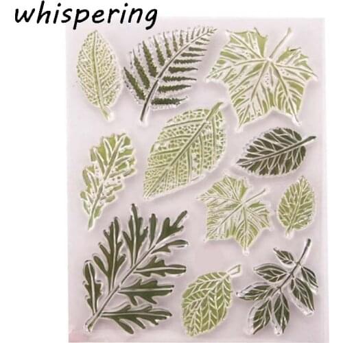 Rubber Leaf Transparent Clear Silicone Stamp/Seal For DIY Scrapbooking/photo Album Decorative Stamp Crafts