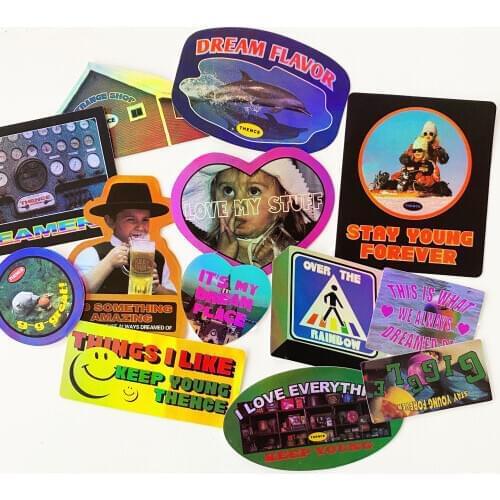 Pink Vintage Color Laser Scrapbooking Decorative Sticker Korean DIY Diary Album Phone iPad Stick Label Kawaii Stationery