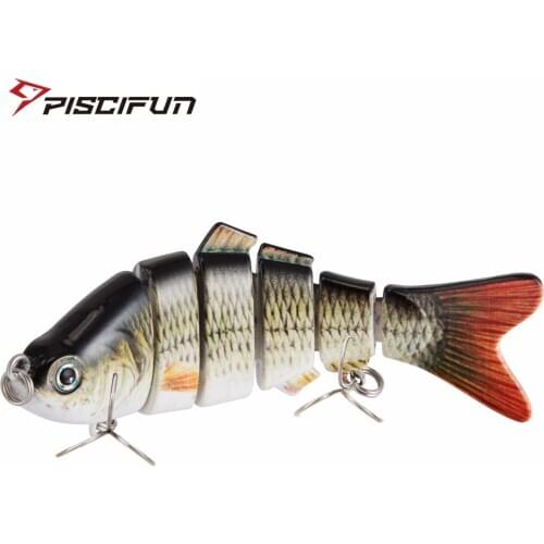 Piscifun Fishing Lure 10cm 20g 3D Eyes 6-Segment Fishing Hard Lure Crankbait With 2 Hook Fishing Baits Pesca Cebo