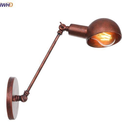 Rust Iron Wall Lamp LED Vintage Nordic Wall Light Wandlamp Industrial Mirror Wall Lights For Bedroom Bathroom Light Living Room