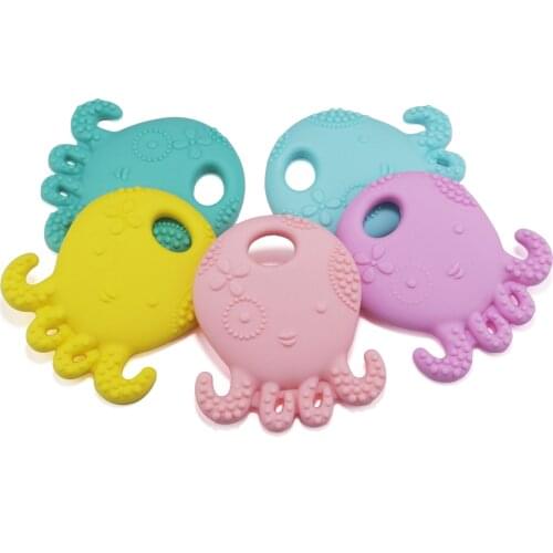 Sutoyuen Silicone Baby Teether Necklace 10pcs Octopus Baby Teething Toys Baby Pacifier Dental Care Toothbrush BPA Free Baby Care