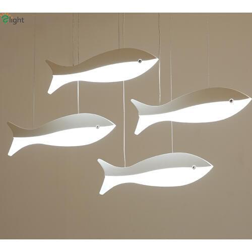 Modern Acrylic Fish Led Pendant Lights Dining Room Dimmable Led Pendant Light Bedroom Led Pendant Lamp Hanging Light Fixtures