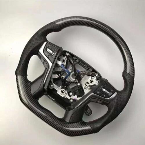 OEM Cuatomized Trim Real Carbon Fiber Sports Steering Wheel Alcantara Leather compatible for Toyota Crown 2015-2018