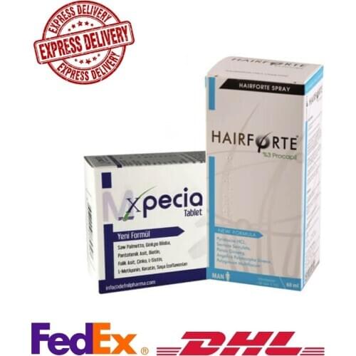 Xpecia Hair Loss Treatment Tablet for Men 60Tablets, Hairforte Spray for Men 60ml Procapil %3, HAIR LOSS AND DHT BLOCKING