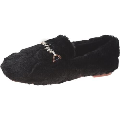 Short plush womens shoes Womens Casual Flat Shoes Loafers Women Fashion Comfortable Shoes Trend Breathable and Comfortable