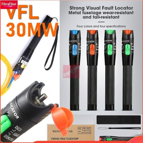 30mW FTTH Fiber Optic Tester Pen Type Red Laser optical fiberLight 10mW Visual Fault Locator Optical Cable Tester 5-30Km Range