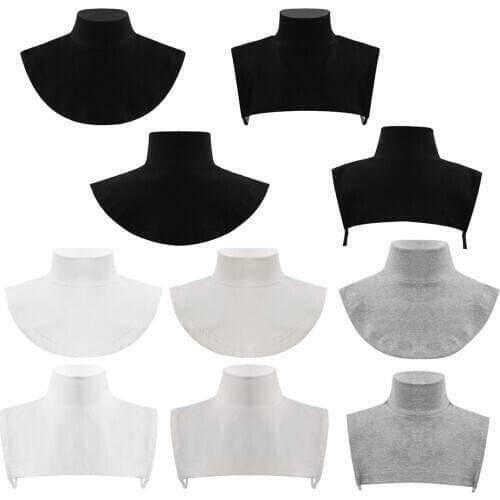 Unisex Kid Boy Girl Fake Collar Stand Collar Solid Color Warmer Detachable Turtleneck Fake Collar Apparel Decorative Accessories