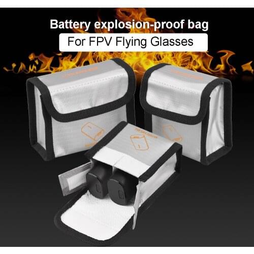 Battery Explosion-proof Bag for DJI FPV Combo Flying Goggles Fireproof Waterproof Lipo Battery Storage Bag Safety Protector